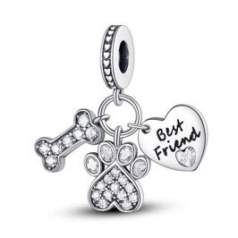 Best Friend Paw & Bone Charm