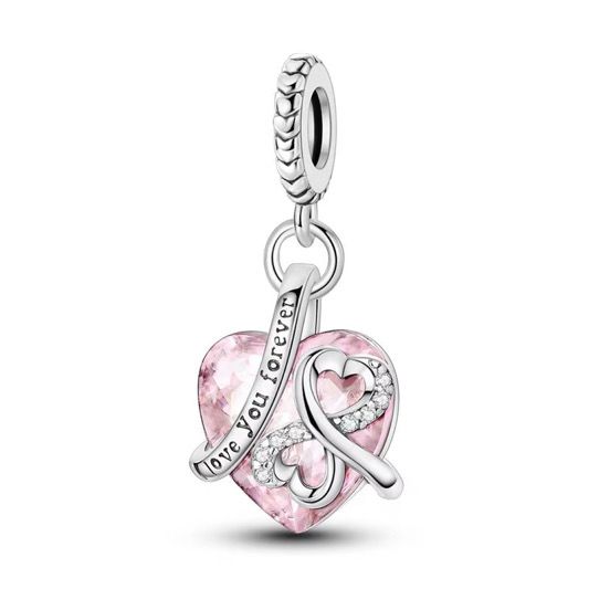 Love You Forever Infinity Heart Dangle Charm