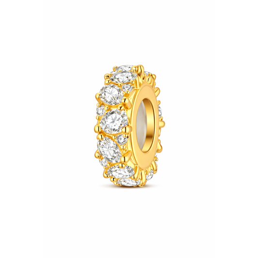 Gold Pavé Crystal Spacer Charm