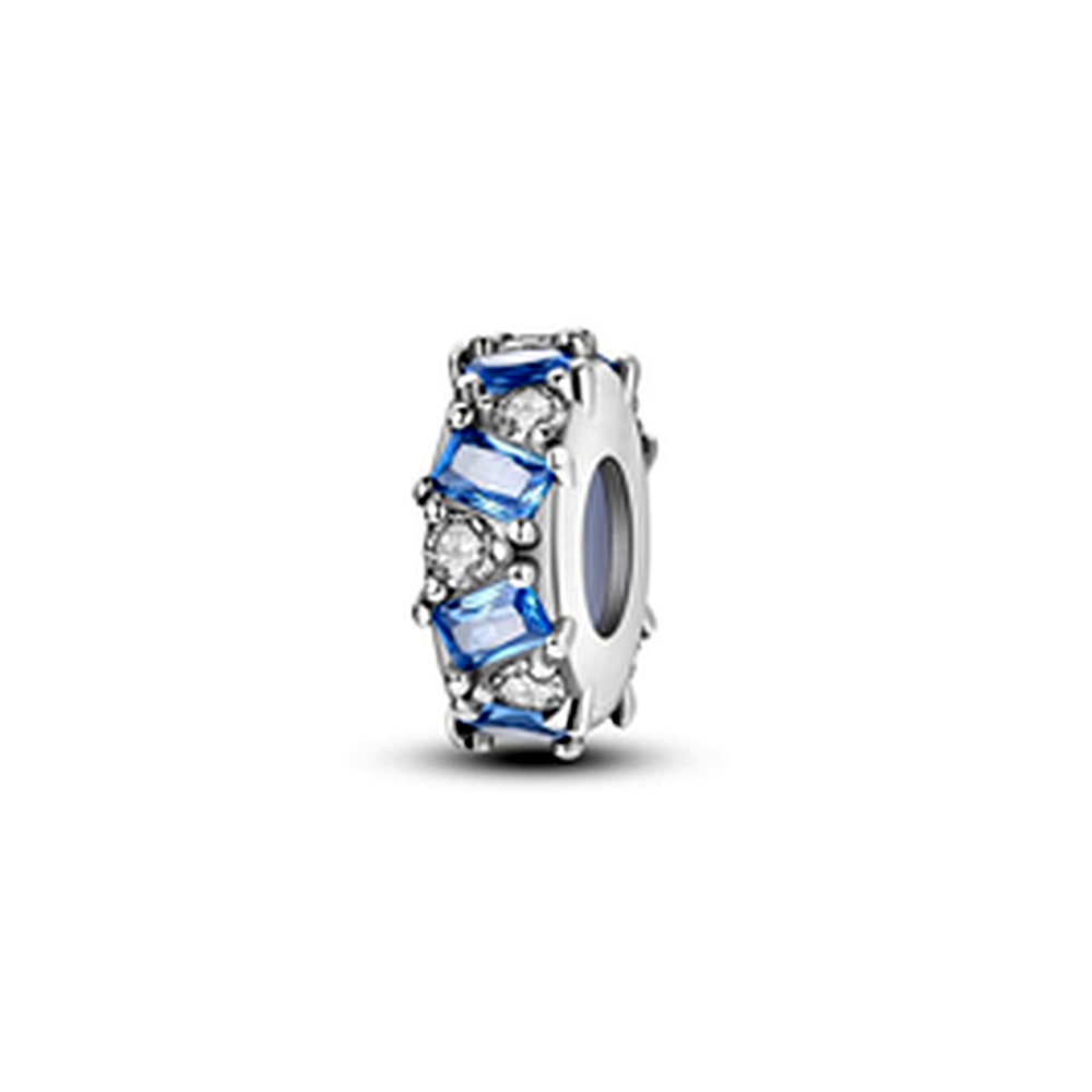 Blue & Clear Crystal Pavé Spacer Charm