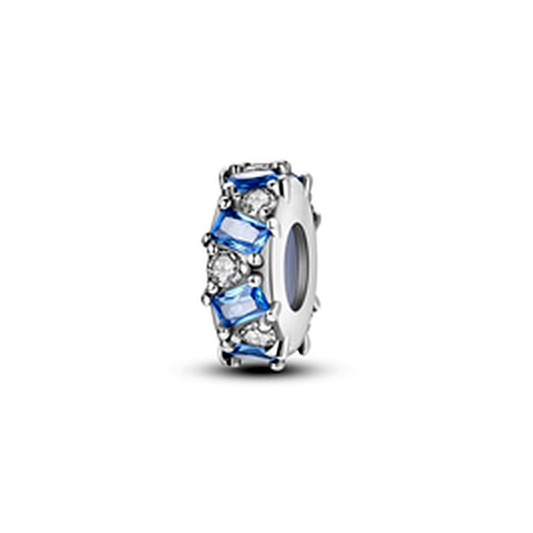 Blue & Clear Crystal Pavé Spacer Charm